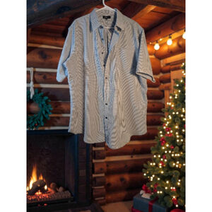 Men's Croft & Barrow Casual Button Down Shirt XL White Black Plaid